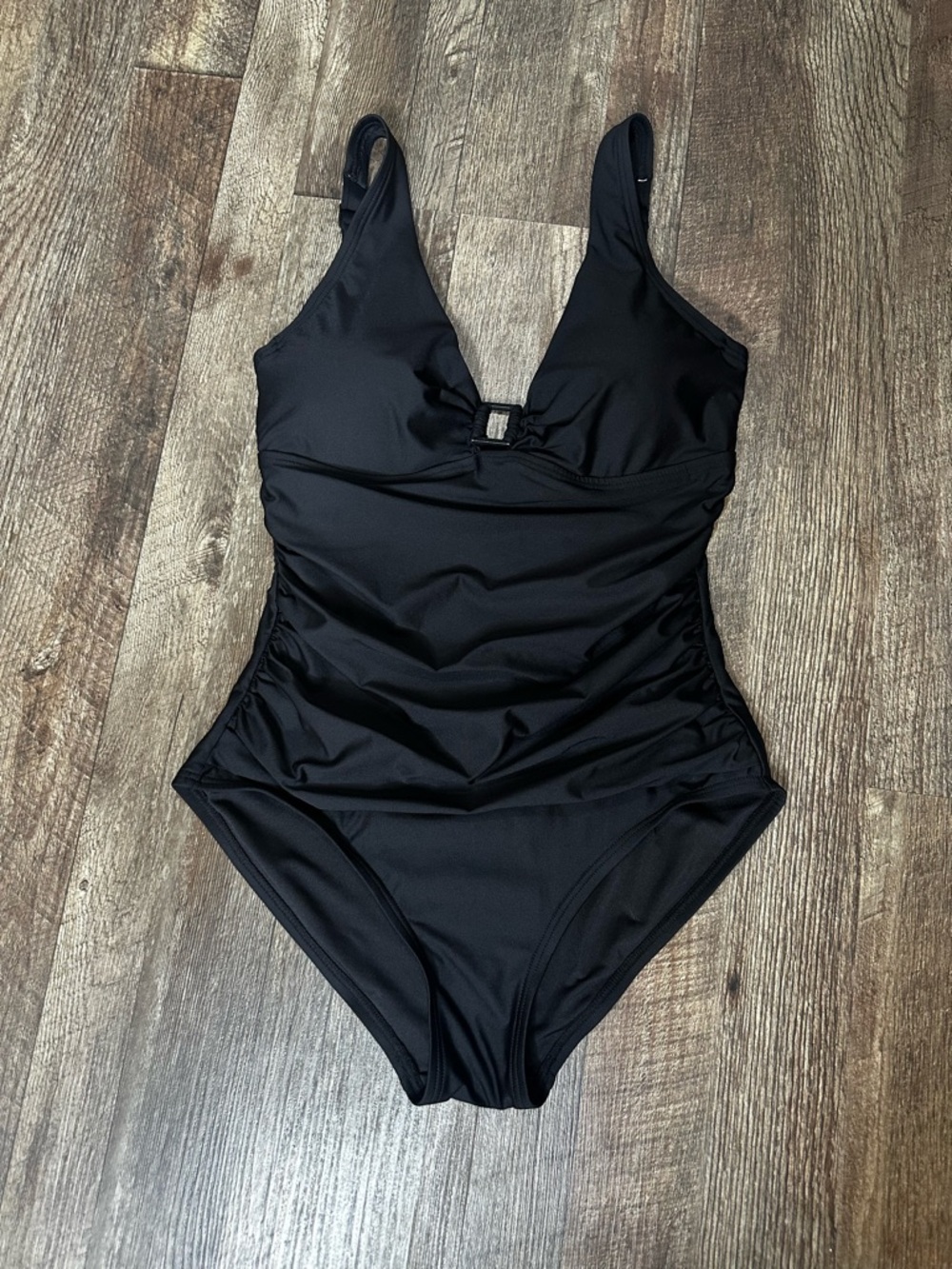 Dkny Black One-Piece Swimsuit with Front Accent